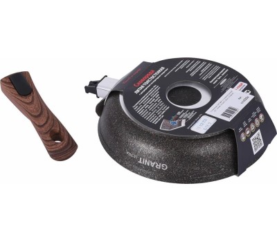 Сковорода KUKMARA сго222а а/пр литая 22см съемн/руч Granit ultra original