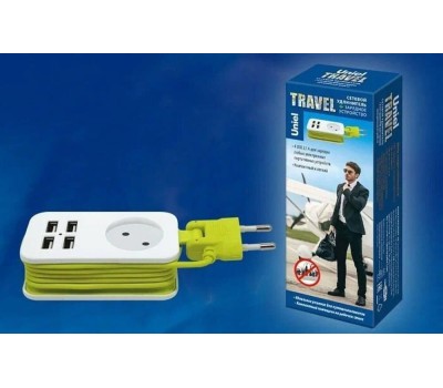 Удлинители серии Travel UNIEL (UL-00003429) S-CT1-1,5U WHITE/GREEN LM