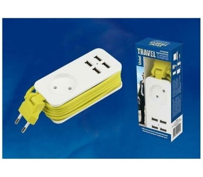 Удлинители серии Travel UNIEL (UL-00003429) S-CT1-1,5U WHITE/GREEN LM