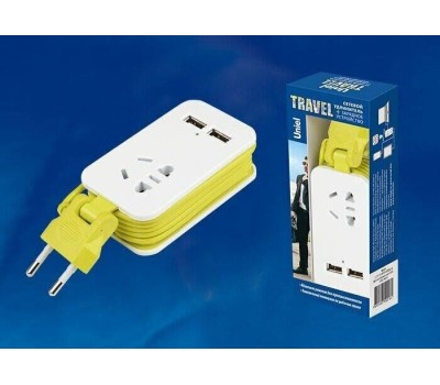 Удлинители серии Travel UNIEL (UL-00003429) S-CT1-1,5U WHITE/GREEN LM