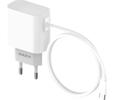 АККУМУЛЯТОРЫ И ЗАРЯДНЫЕ УСТРОЙСТВА MAXVI CHL-240M 2.4A, with microUSB cable, цвет: белый