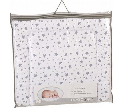 Матрас POLINI Матрас для пеленания Polini kids Звезды на комод, 77х72 см, белый-серый (1кор)