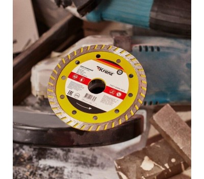 Диск алмазный KRANZ (KR-90-0121) Диск алмазный отрезной Turbo 125x22,2x2,2x10мм