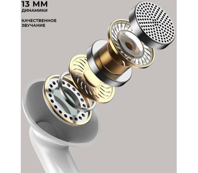 DEPPA Наушники Air Joy, Bluetooth, вкладыши, белый [44310]