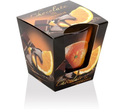 Свеча BARTEK Фрукты в шоколаде (CHOKOLATE) (90*75) в стакане