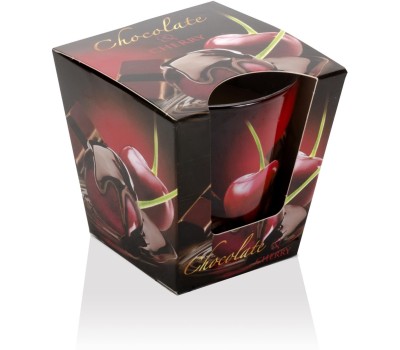 Свеча BARTEK Фрукты в шоколаде (CHOKOLATE) (90*75) в стакане