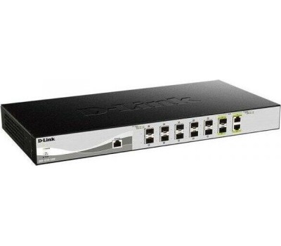 D-LINK SMB D-Link DXS-1210-12SC/B1A PROJ Управляемый L2+ коммутатор с 10 портами 10GBase-X SFP+ и 2 комбо-портами 10GBase-T/SFP+