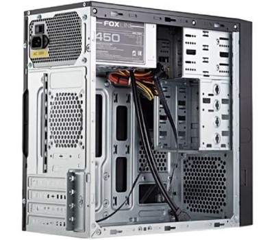 FOXLINE Корпус MiniTower Forza FZ-017 450W черный (mATX, 450W, 2xUSB2.0, no fan) (FZ-017-SX450R)