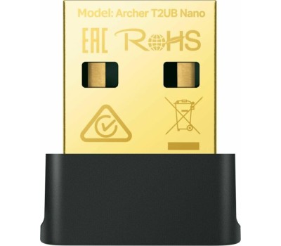 TP-LINK Адептер Wi-Fi + Bluetooth Archer T2UB Nano (AC600, 802.11a/b/g/n/ac, Bluetooth 4.2, 2.4/5ГГц, USB 2.0) (Archer T2UB Nano)