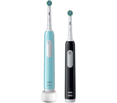 ORAL-B Набор электрических зубных щеток Pro Series 1, насадки для щётки: 2 шт, цвет: бирюзовый и черный [80714511]