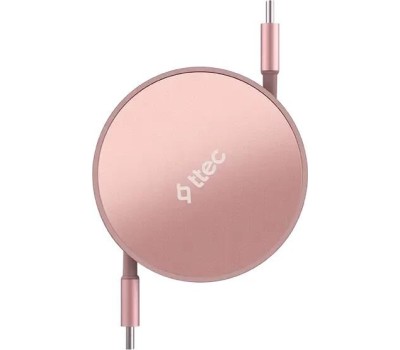 TTEC Кабель выдвижной USB-C to USB-C Mini Retractable 100W PD/QC 120cm Fast Charge Cable. Длина: 120 см. Цвет: нежно-розовый