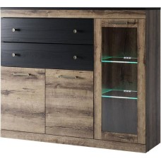 Модульная мебель АНРЭКС JAGGER Тумба 1V2D2S цвет Дуб монастырский /Черный (4 уп.)