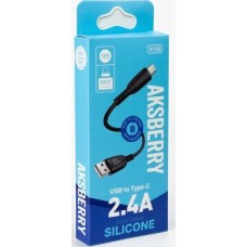 Кабель AKSBERRY (6972969383170) X156 Silicone Type C 2.4A 1м черный