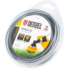 Леска DENZEL Леска для триммера армированная алюминием квадратная, 2,4мм х 15м, блистер ALUFLEX 96834