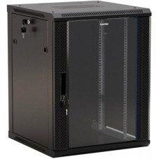 HYPERLINE Шкаф коммутационный TTBR-1866-DD-RAL9004 напольный, перфорированная двустворчатая передняя дверь, 18U, 600x988x600 мм