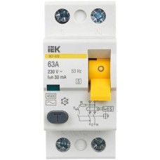 IEK Выключатель дифф. тока (УЗО) ВД1-63 (MDV10-4-063-030) 63A 4П 400В 4 модуля белый (упак.:1шт)