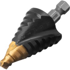 Сверло DENZEL Сверло ступенчатое, 9-12-15-18-21-24-27-30-33-36 мм, Р6М5, 6-гр. хвостовик 723605