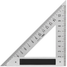 DELI Треугольная линейка стальная DL303150 150мм, нержавеющая сталь + алюминиевое основание