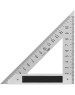 DELI Треугольная линейка стальная DL303150 150мм, нержавеющая сталь + алюминиевое основание