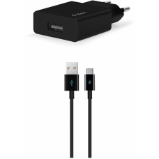 TTEC Сетевое зарядное устройство SmartCharger Travel Charger 2.1A с кабелем Type-C. Цвет: черный
