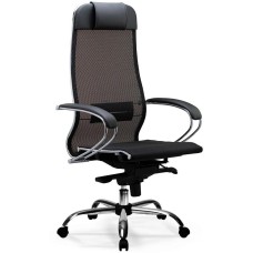 МЕТТА Кресло S-1.04 Infinity Easy Clean, сетка, до 120кг, топ-ган, черный/черный