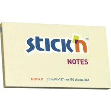 STICK`N Блок самоклеящийся бумажный 21009 76x127мм 100лист. 70г/м2 пастель желтый