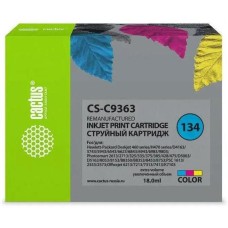 CACTUS Картридж струйный CS-C9363 №134 голубой/пурпурный/желтый (18мл) для HP DJ 460series/5740/5743/5793/5940/5943/6540/6543/6620/6623 с чипом