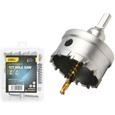 DELI Коронка по металлу твердосплавная с центрирующим сверлом DH-TCT060-E1 диаметр 60мм, шестигранный хвостовик