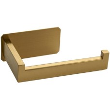 BRIMIX - Держатель туалетной бумаги из нержавеющей стали, антивандальный, на прямоугольном основании, на самоклейке, цвет матовое золото 79918