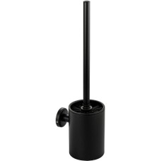 САНАКС - Ёрш для унитаза круглый, настенный, матовый, из нержавеющей стали , цвет ЧЕРНЫЙ . 80167