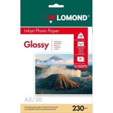 LOMOND Фотобумага 0102070 A5/230г/м2/50л./белый глянцевое для струйной печати