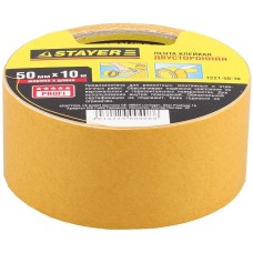 STAYER 50 мм, 10 м, на полипропиленовой основе, двухсторонняя клейкая лента (1221-50-10)