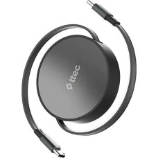 TTEC Кабель выдвижной USB-C to USB-C Mini Retractable 100W PD/QC 120cm Fast Charge Cable. Длина: 120 см. Цвет: серебристый