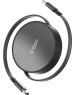 TTEC Кабель выдвижной USB-C to USB-C Mini Retractable 100W PD/QC 120cm Fast Charge Cable. Длина: 120 см. Цвет: серебристый
