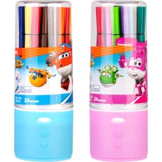 DELI Фломастеры EC150-24 Super Wings 24цв. пластиковая туба