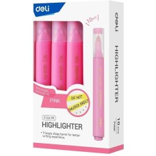 DELI Текстовыделитель EU12S-PK скошенный пиш. наконечник 1-5мм розовый коробка картонная
