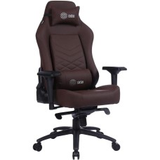 CACTUS Кресло игровое CS-CHR-0112BR коричневый экокожа с подголов. крестов. сталь