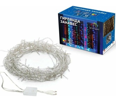 Электрогирлянды NEON-NIGHT (235-029) Гирлянда Светодиодный Дождь 1, 5х1м мультиколор