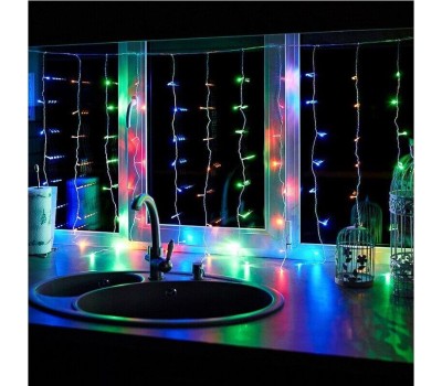 Электрогирлянды NEON-NIGHT (235-029) Гирлянда Светодиодный Дождь 1, 5х1м мультиколор