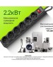 сетевой фильтр DEFENDER (99494) DFS 151 сет.фильтр 6роз - 1,8м - черный