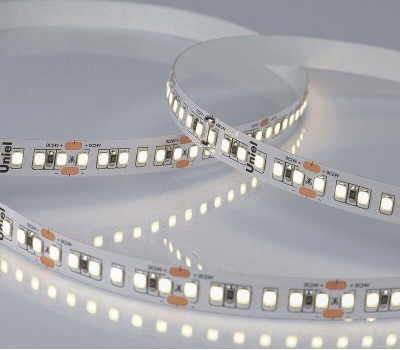 Светодиодная лента UNIEL ULS-2835-168LED/m-10mm-IP20-DC24V-14W/m-5M-3000K катушка в герметичной упаковке