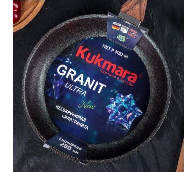 Сковорода KUKMARA сгг280а а/пр литая 28см Granit ultra blue