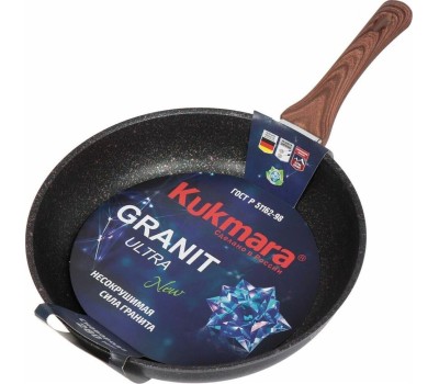 Сковорода KUKMARA сгг280а а/пр литая 28см Granit ultra blue