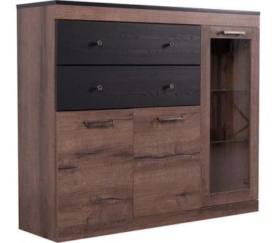 Модульная мебель АНРЭКС JAGGER Тумба 1V2D2S цвет Дуб монастырский /Черный (4 уп.)