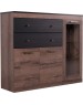 Модульная мебель АНРЭКС JAGGER Тумба 1V2D2S цвет Дуб монастырский /Черный (4 уп.)