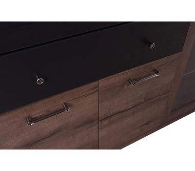 Модульная мебель АНРЭКС JAGGER Тумба 1V2D2S цвет Дуб монастырский /Черный (4 уп.)
