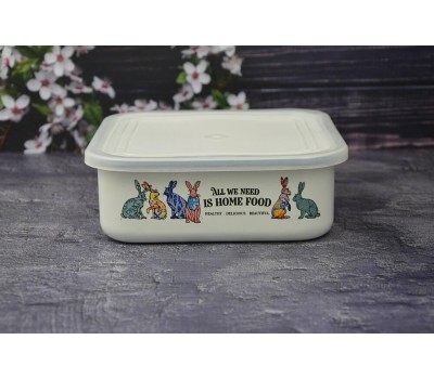 Контейнер APPETITE 01-2507п/4 Зайцы эмал квадр пласт/кр 1,0л