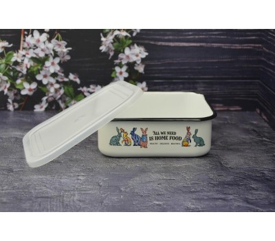 Контейнер APPETITE 01-2507п/4 Зайцы эмал квадр пласт/кр 1,0л