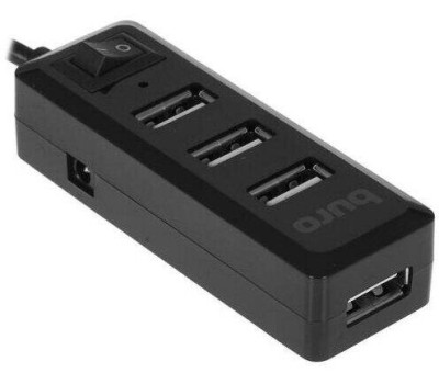 BURO Разветвитель USB 2.0 BU-HUB4-0.5L-U2.0 4порт. черный