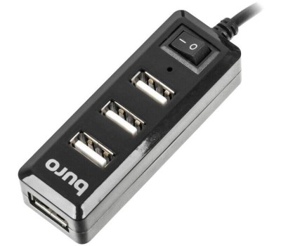 BURO Разветвитель USB 2.0 BU-HUB4-0.5L-U2.0 4порт. черный